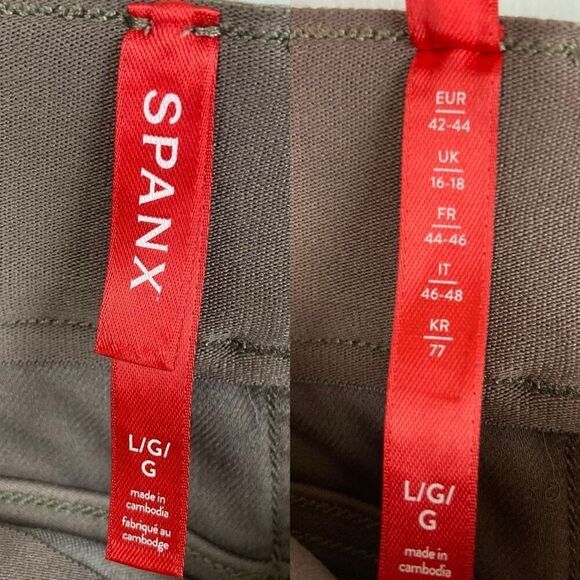 SPANX Stretch Twill 6” Shorts in Smoke Pull On Mid Rise Tummy Shaping Short sz L - Picture 3 of 11